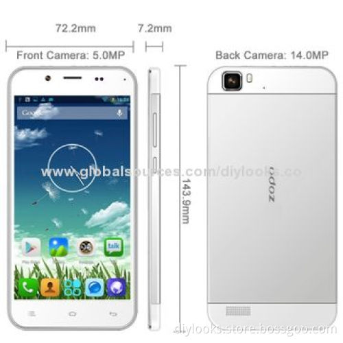 ZOPO ZP1000 16GB White Ultrathin 3G Phablet, GPS + AGPS, Android 4.2, MTK6592 1.7GHz Octa Core